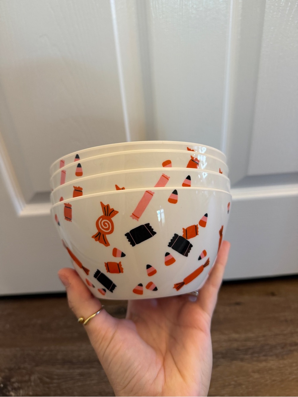 Hyde & EEK! Plastic Candy Pattern Halloween Bowls - Set of 4